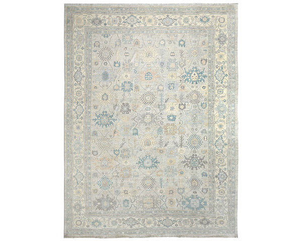 12x18 Zeigler Gray Afghan Hand Knotted Wool Area Rug